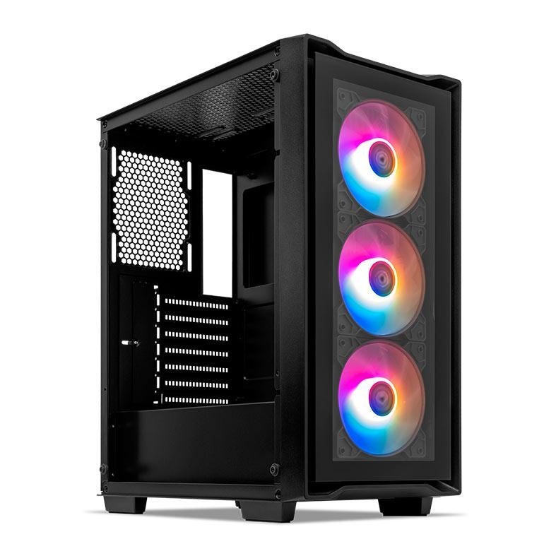 Gabinete Gamer Mancer Ward V2, Rainbow, Mid-Tower, Lateral De Vidro, Com 3 Fans, Preto, MCR-WRDV2-BK em Oferta na Shopee