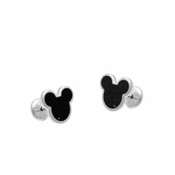 Brinco infantil prata 925 Mickey resinado tarracha baby