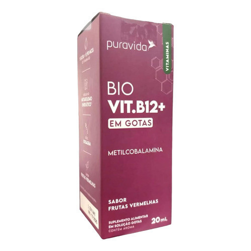 Bio Vitamina B12 Metilcobalamina Em Gotas Puravida