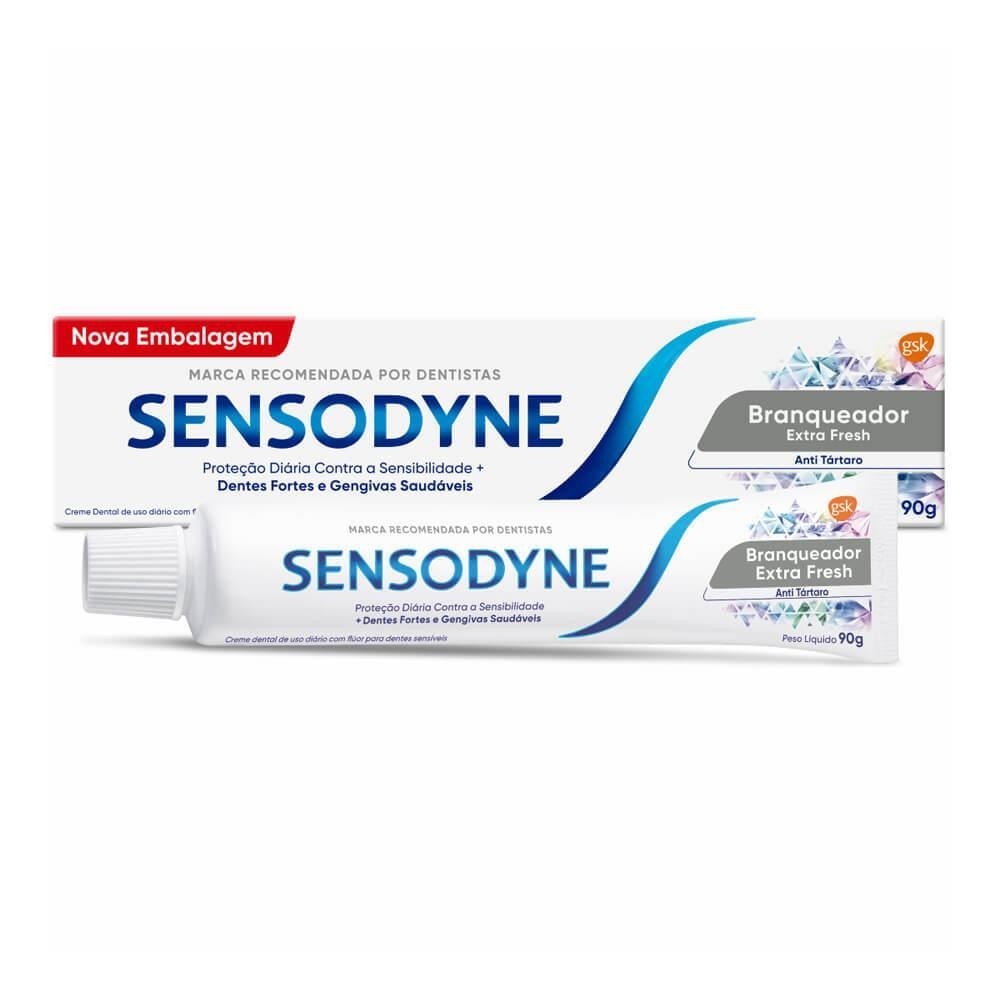 SENSODYNE CREME DENTAL BRANQUEADOR EXTRA FRESH COM 90G em Oferta na Shopee