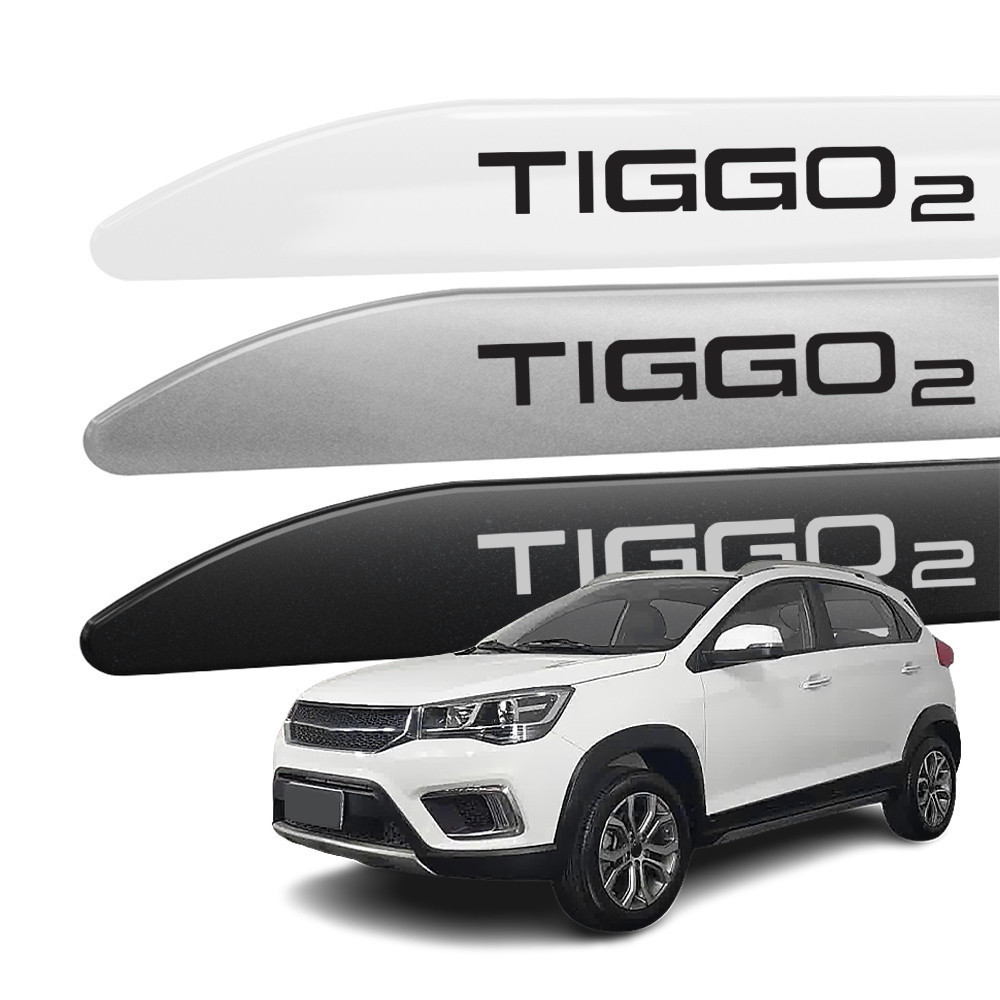 Friso Lateral Tiggo 2 2018 a 2022 Ponta Facao Cor Original e com Grafia em Adesivo - Modelo Universal Compatível