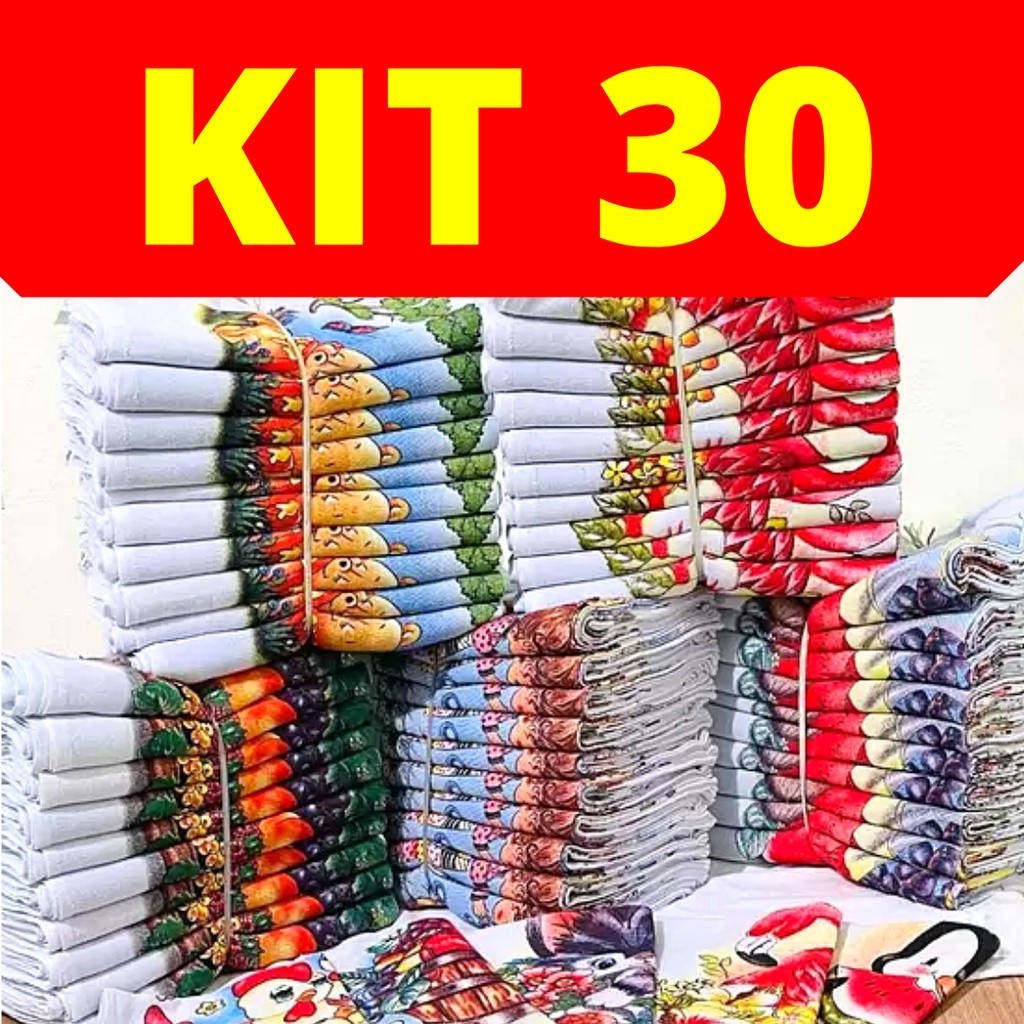 Kit 30 Panos De Prato  EUROPINHA 100% 36X62CM Algodão Estampados em Oferta na Shopee