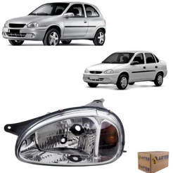 Farol Corsa Classic Wagon Pick Up 1994 a 2010 Lado Esquerdo
