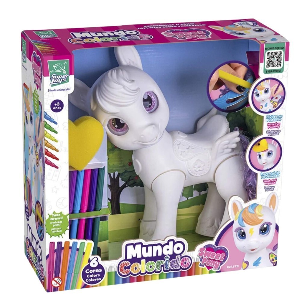 Brinquedo Infantil Mundo Colorido Sweet Poney para Pintar Super Toys - 570 em Oferta na Shopee