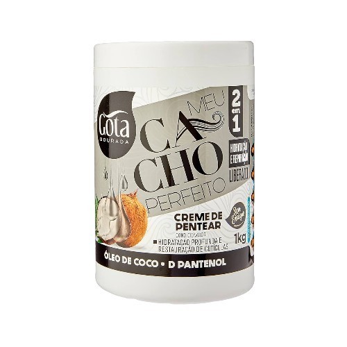 CREME DE PENTEAR GOTA DOURADA ÓLEO DE COCO E D PANTENOL 1KG