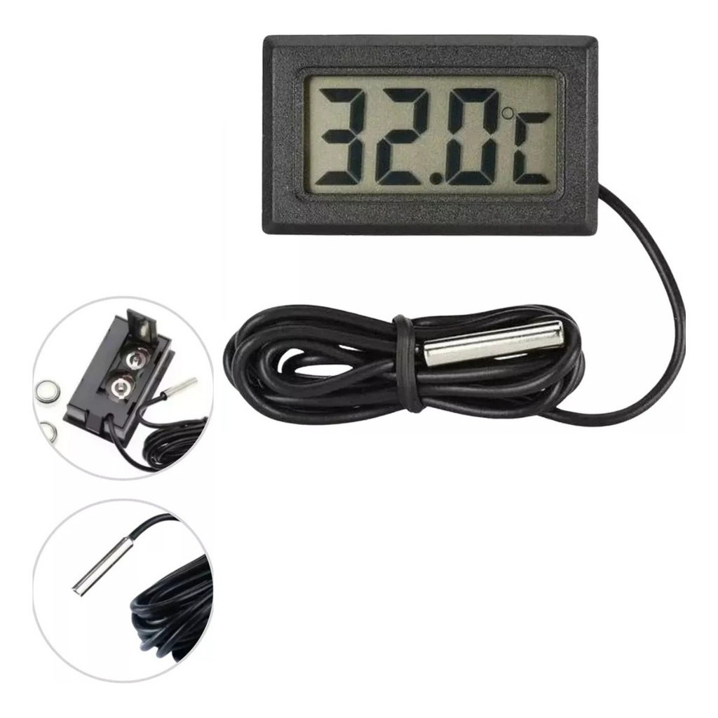 Termômetro Digital Lcd Aquário Freezer Estufa Culinaria Chocadeira Multiuso