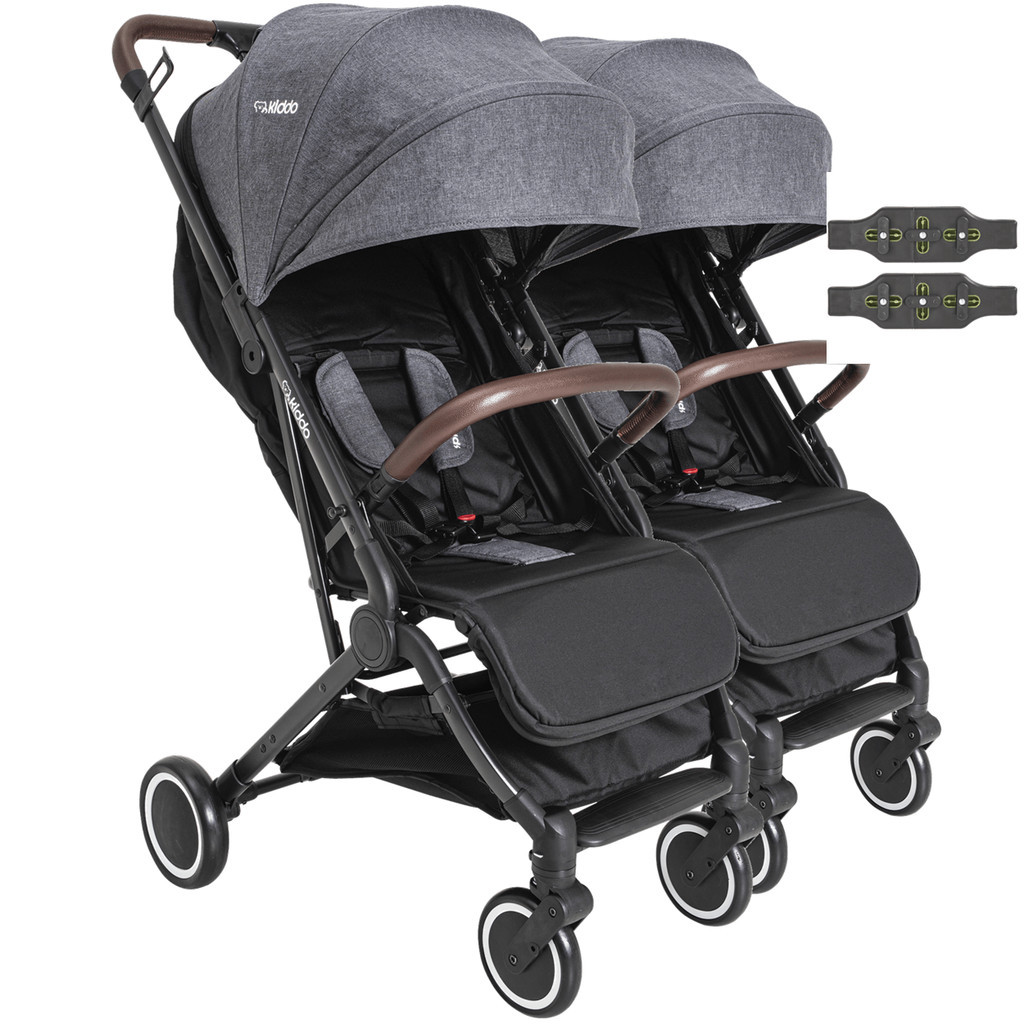 Carrinho para Gemeos Duplo Compacto Kiddo Sprint II Grafite em Oferta na Shopee
