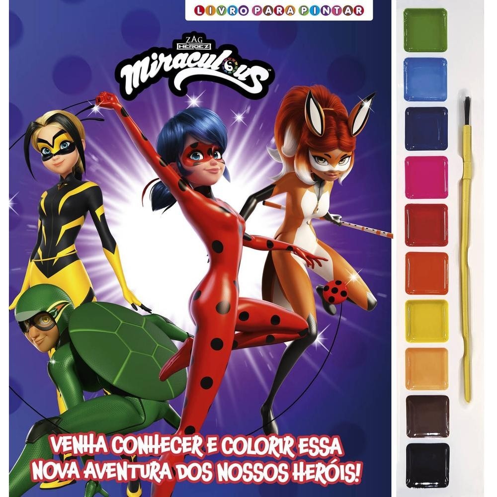 Miraculous Ladybug Livro para Pintar com Aquarela