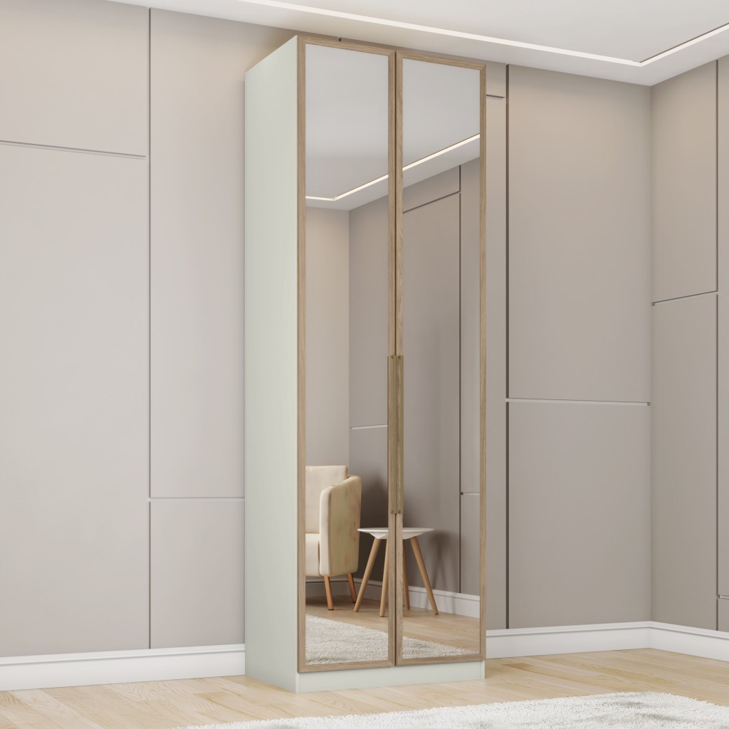 Guarda-Roupa Solteiro Modulado Predileto 2 Portas 3 Gavetas com Espelho em Oferta na Shopee