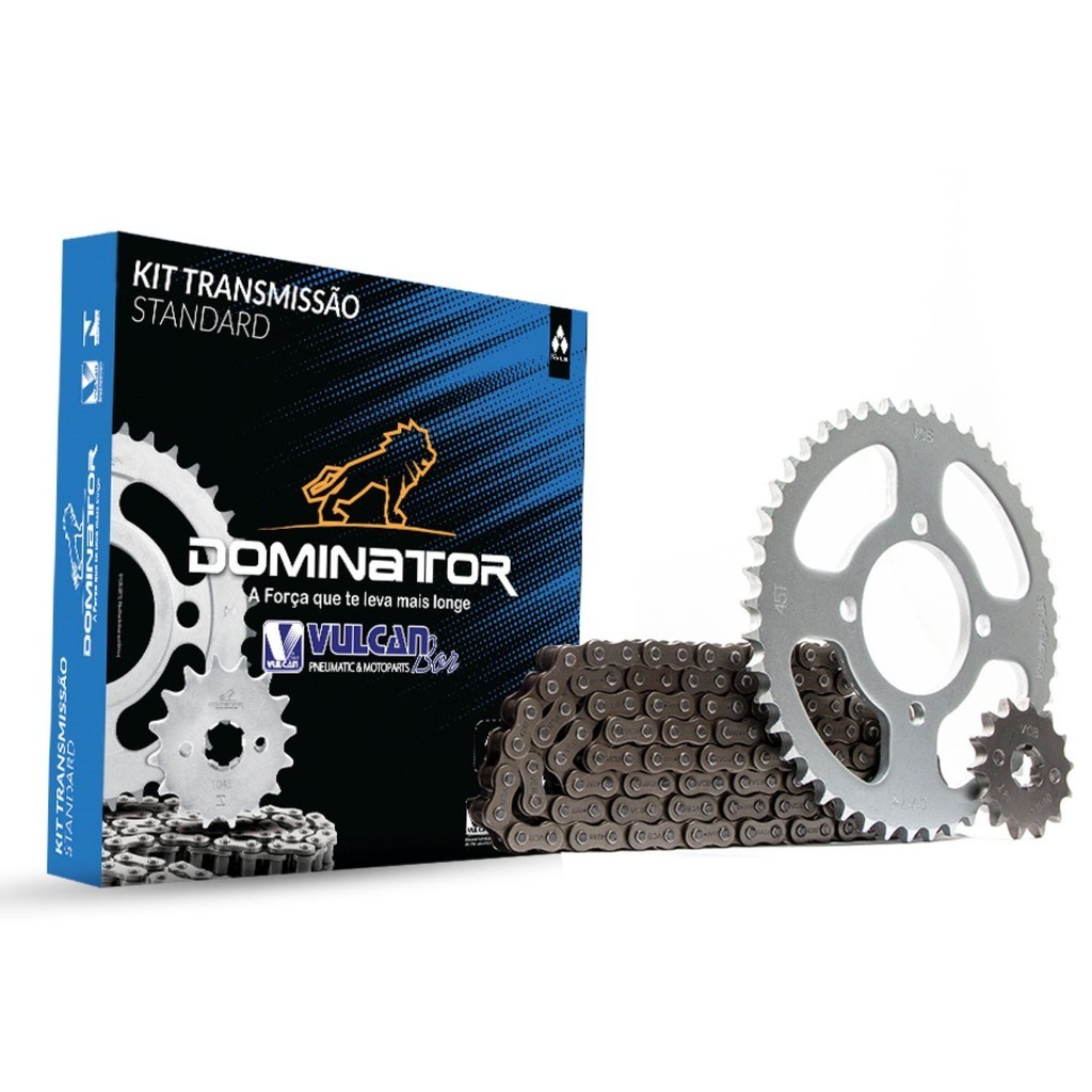 Kit Transmissão Relação Yamaha YBR E/K 03/08 - YBR 125 Factor Original Linha Dominator Vulcanbor em Oferta na Shopee