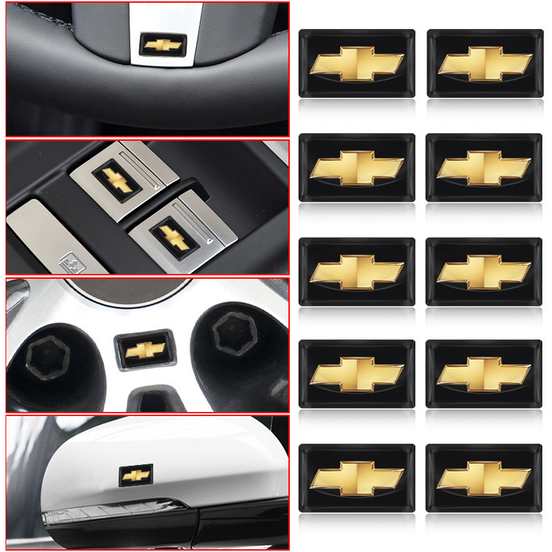 10PCS 3D Car Styling Decorative Epoxy Resin Emblem Badge Sticker Decals For Chevrolet Colorado Cruze Captiva Malibu