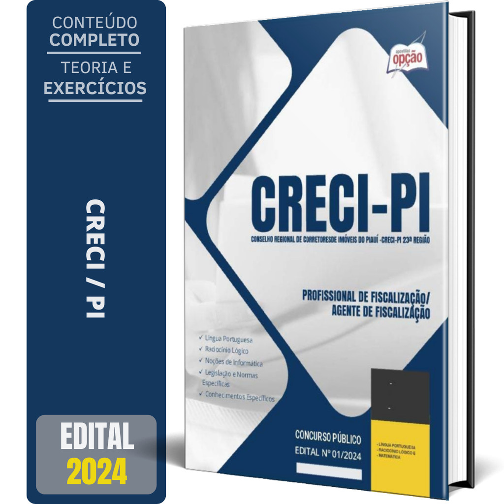 Apostila CRECI PI 2024 - Profissional de Fiscalização/Agente de Fiscalização