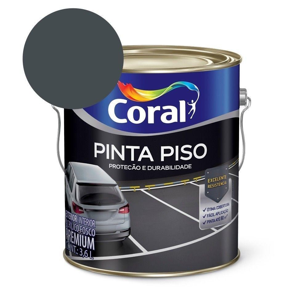 Tinta Acrílica Pinta Piso Fosco Cinza Escuro 3.6l Coral - Home & Living