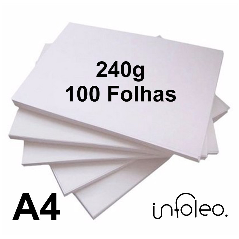 Papel Offset A4 240g Branco Fosco Alta Alvura para Impressão Jato de Tinta 21x29,7 cm - 100 Folhas 240 gramas em Oferta na Shopee
