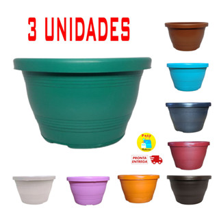 Kit 3 Vaso plástico Cuia Veneza 30 plantas suculenta flores em Oferta na Shopee