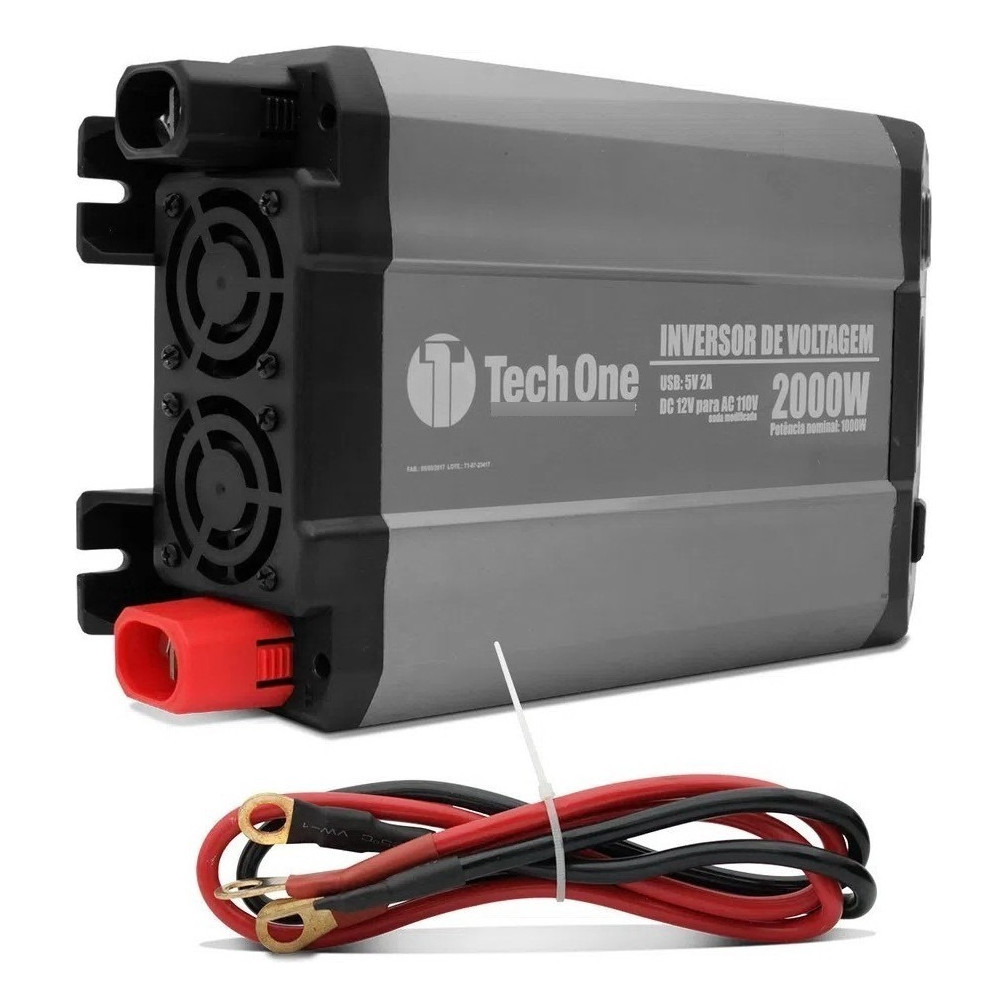 Conversor de energia 3000W 12v P/ 110V/220V Inversor De Tensão Entrada Usb Tech One