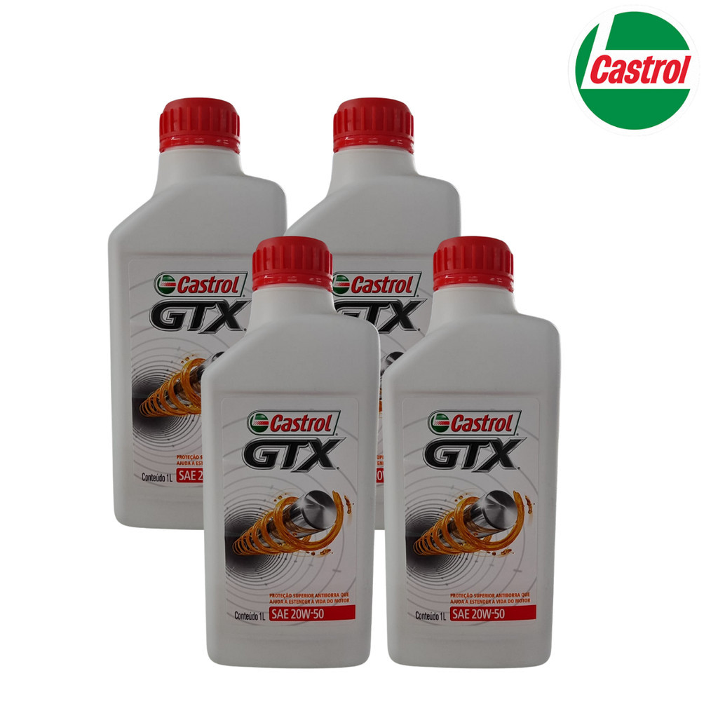 KIT 4 LITROS CASTROL 20W50 GTX ANTI BORRA