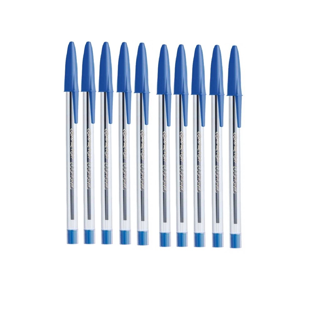 Kit Caneta Esferografica Compactor Economic Cristal