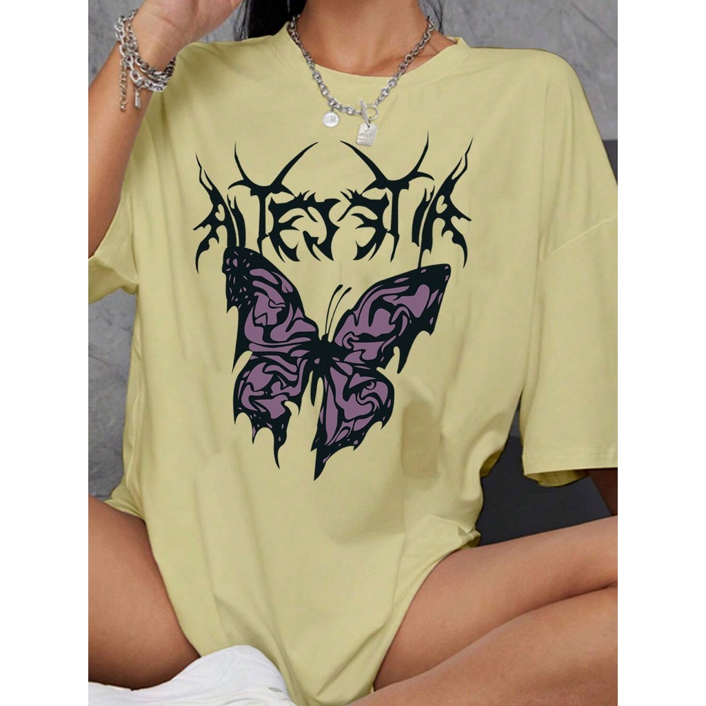 Camiseta Oversized Feminina Estilo Blogueira Aesthetic Mulher Tumblr T-Shirt Old School Longline Blusa 