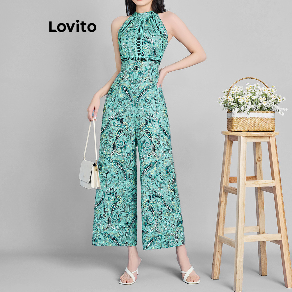 Lovito Macacão Boho Tribal Print com zíper para mulheres L120ED062 - Women Clothes