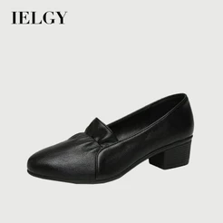 IELGY Mocassins Femininos De Couro Macio , Sapatos Baixos Confortáveis E