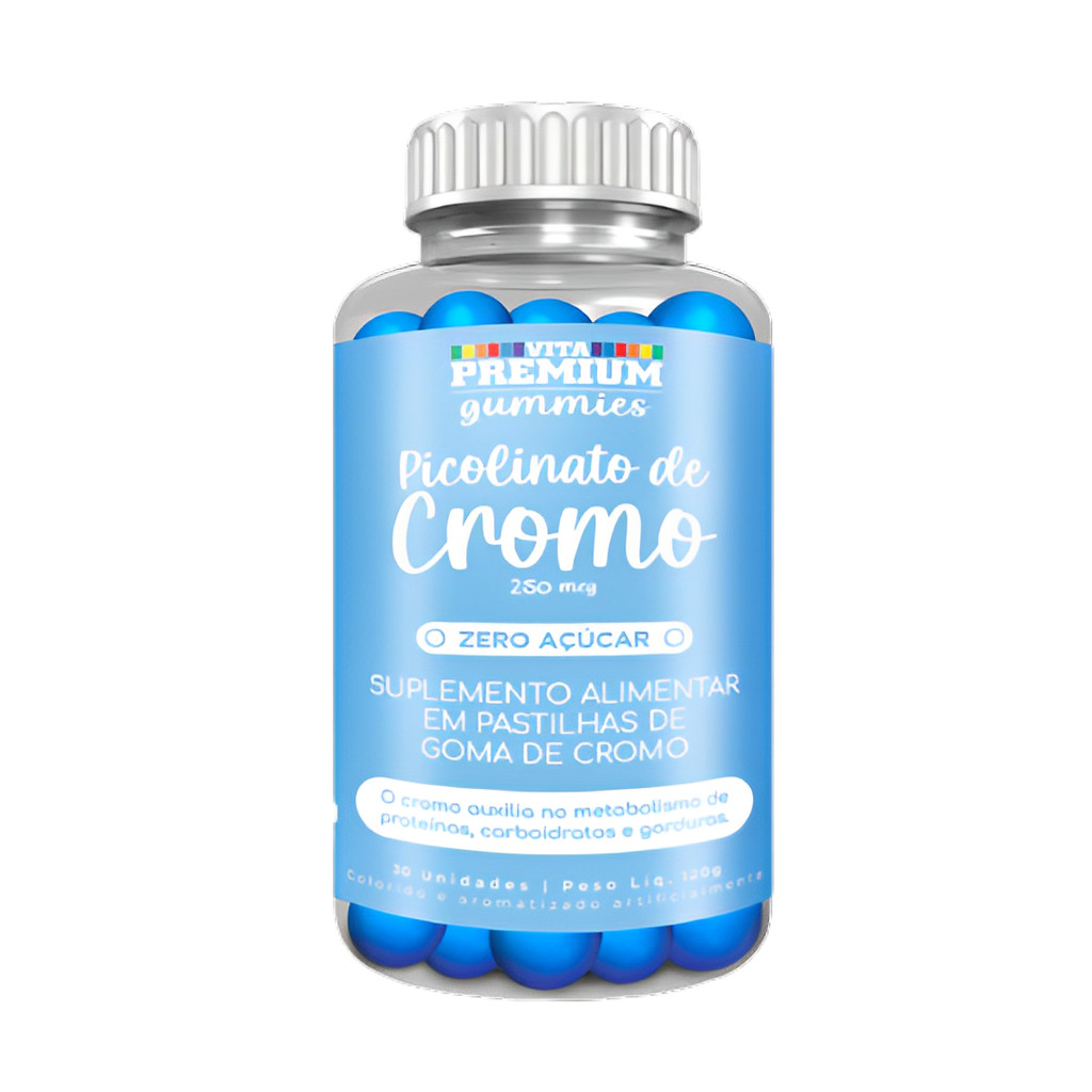 Picolinato de Cromo Gomas BlueBerry c/ 30 und em Oferta na Shopee