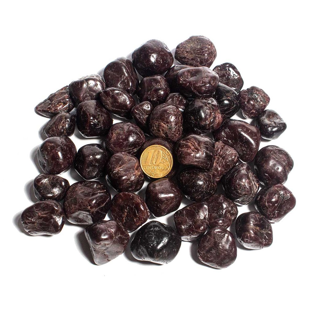 1 kg Granada Rodolita com Asterisco Rolado M 20 a 35mm TipoB