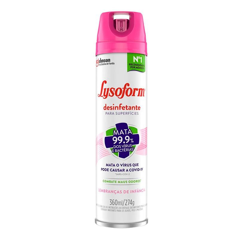 Desinfetante Aerossol Lysoform Lembrança de Infância 360ml em Oferta na Shopee