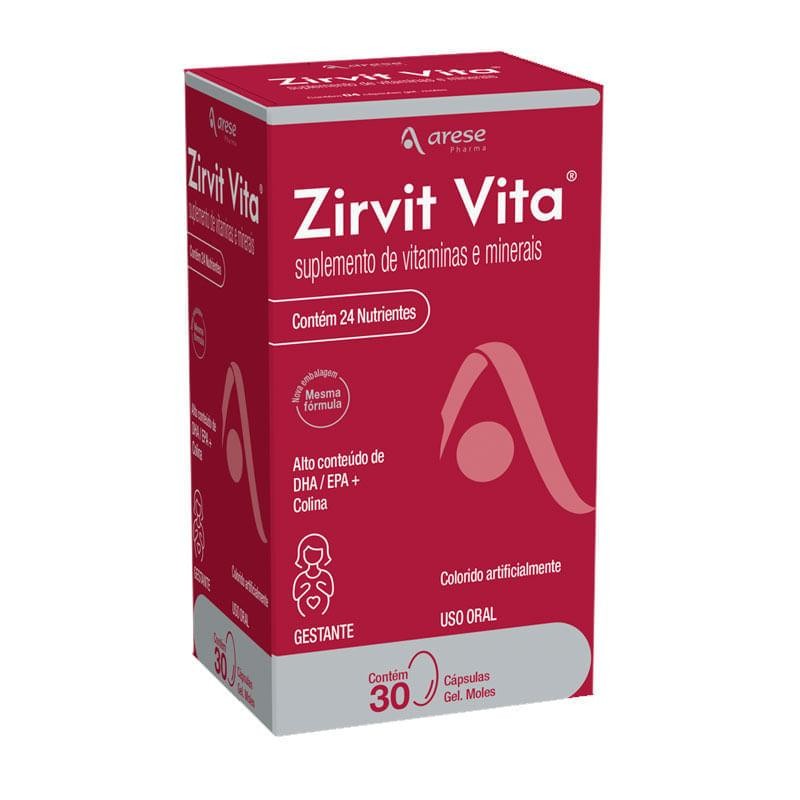 Suplemento de Vitaminas e Minerais Zirvit Vita 30 Cápsulas Moles