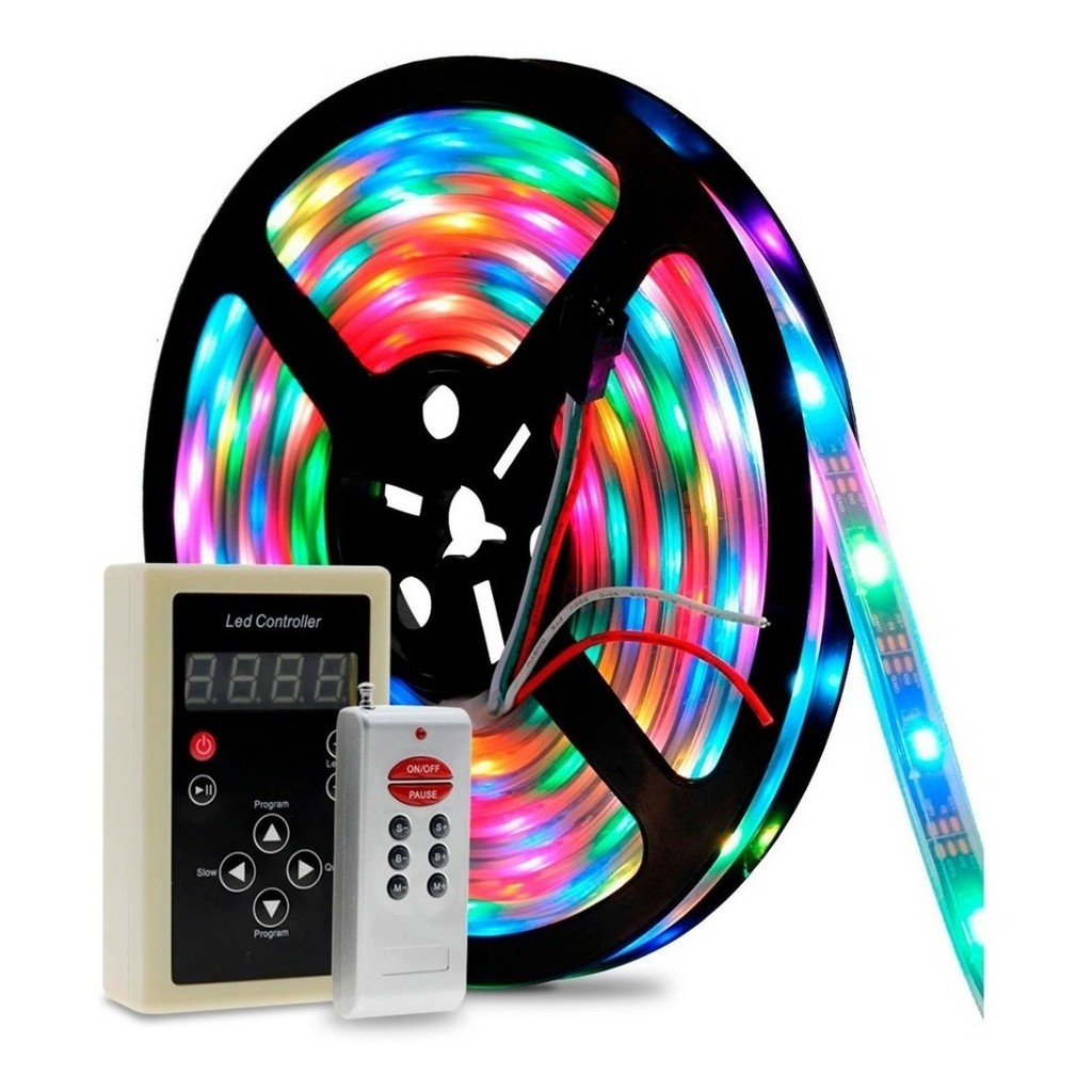 Fita Led Rgb 6803 5 Mts Controle Digital Prova D'água Ip67 em Oferta na Shopee