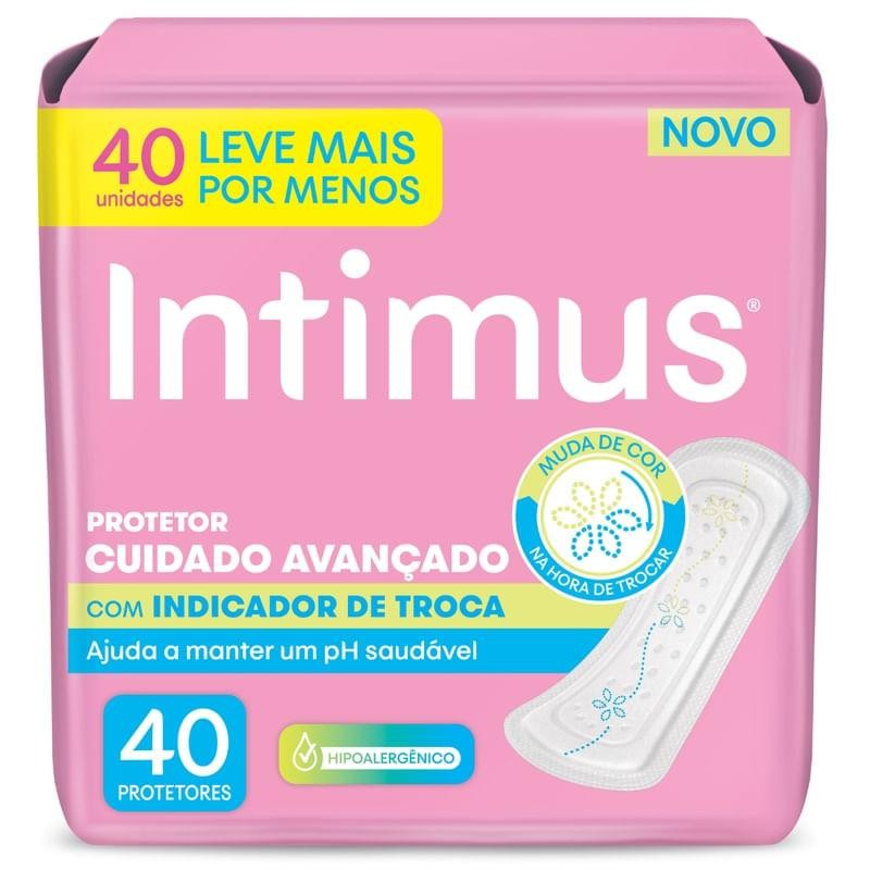 Protetor Diário Intimus com Indicador de Troca 40 Unidades em Oferta na Shopee