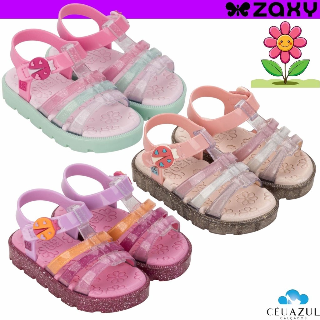 Sandália Feminina Infantil Zaxynina Joaninha Baby Lançamento em Oferta na Shopee