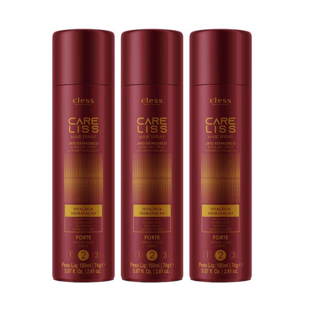 Kit Hair Spray Care Liss Forte 150ml 3 unidades em Oferta na Shopee
