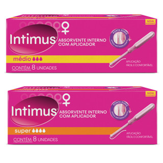Absorvente Interno Intimus com aplicador  - 8 unidades ( Médio ou Suave) em Oferta na Shopee