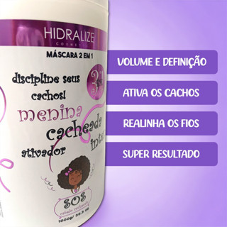 Mascara 2 Em 1 Menina Cacheada 1kg Hidralize Ativa Os Cachos em Oferta na Shopee