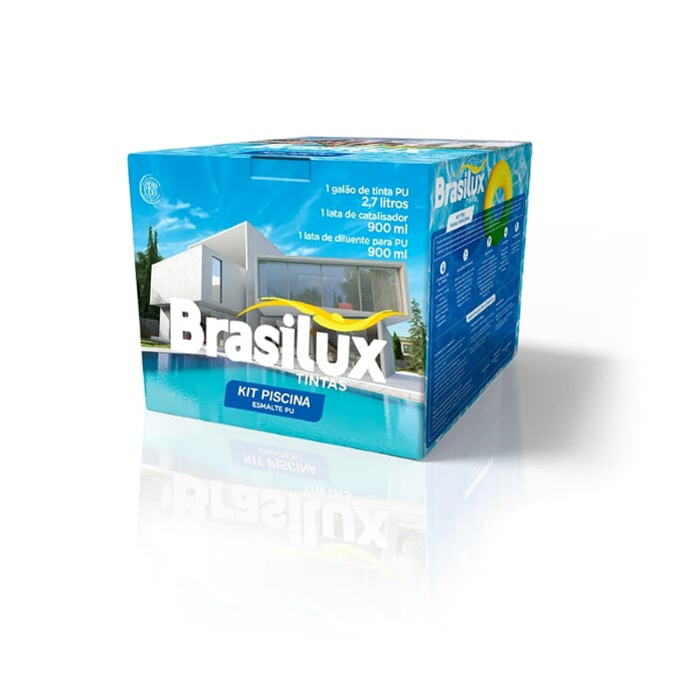 Kit Tinta para Piscina PU Acrílico Cores 4,5L Brasilux em Oferta na Shopee