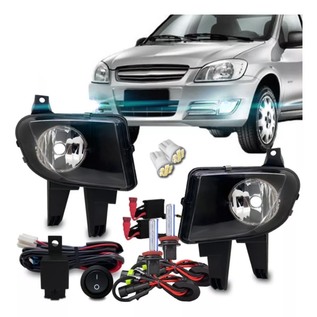 Kit Farol Milha Neblina Auxiliar Celta Prisma 2007 2008 2009 2010 11+ Kit Xenon Hb4 8000k