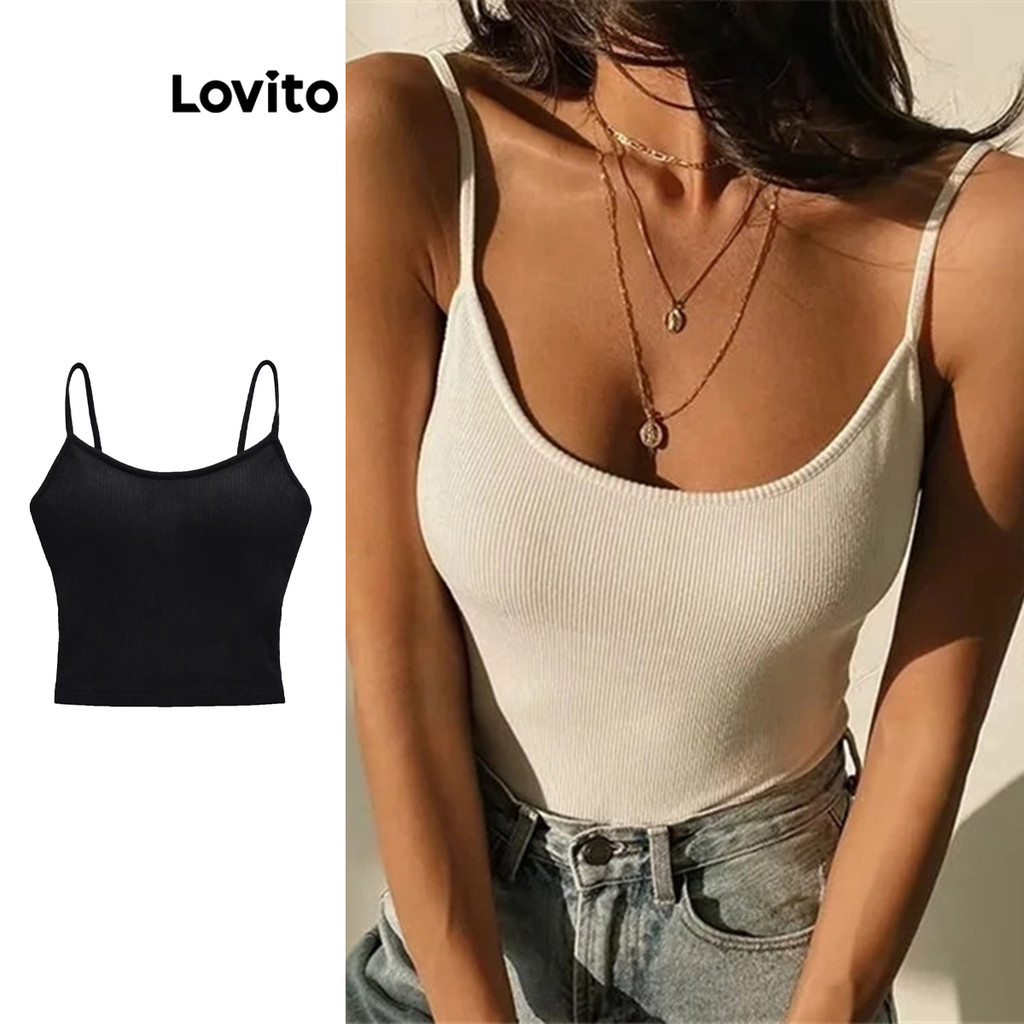Lovito Regata Casual Básica De Verão/Primavera Para Mulheres LNL51003 - Women Clothes