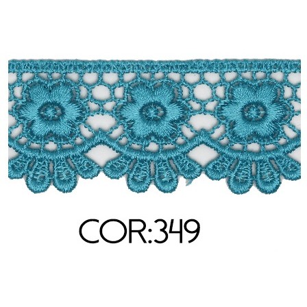 Renda Guipir CHL-655 3.5 Cm -  Rolo C/13.7 Metros Cor:Turquesa-Escuro
