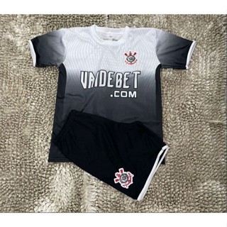 CONJUNTO INFANTIL DO CORINTHIANS MEIO A MEIO CAMISA+SHORT 2AO14 2025 em Oferta na Shopee