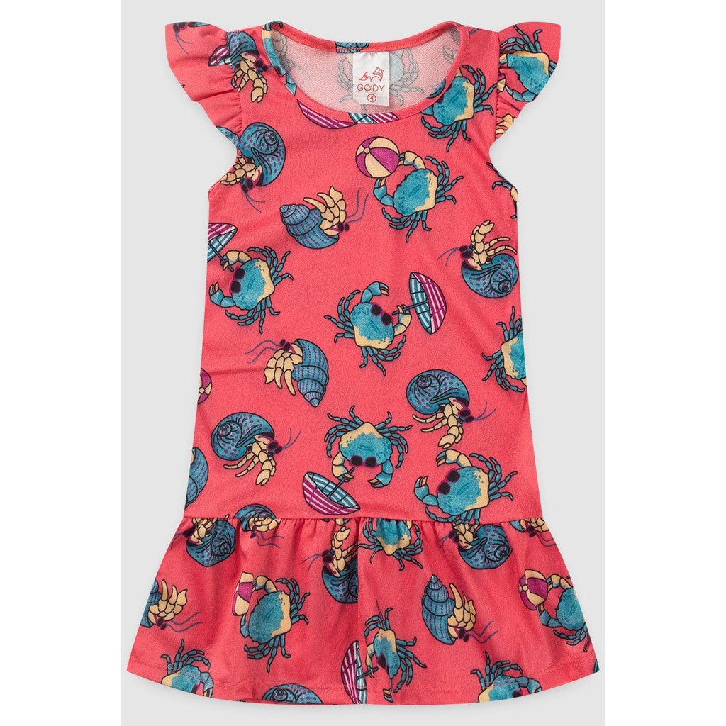 Vestido Menina Infantil Estampado – Moda Verão Confortável e Fresquinha 100% Algodão