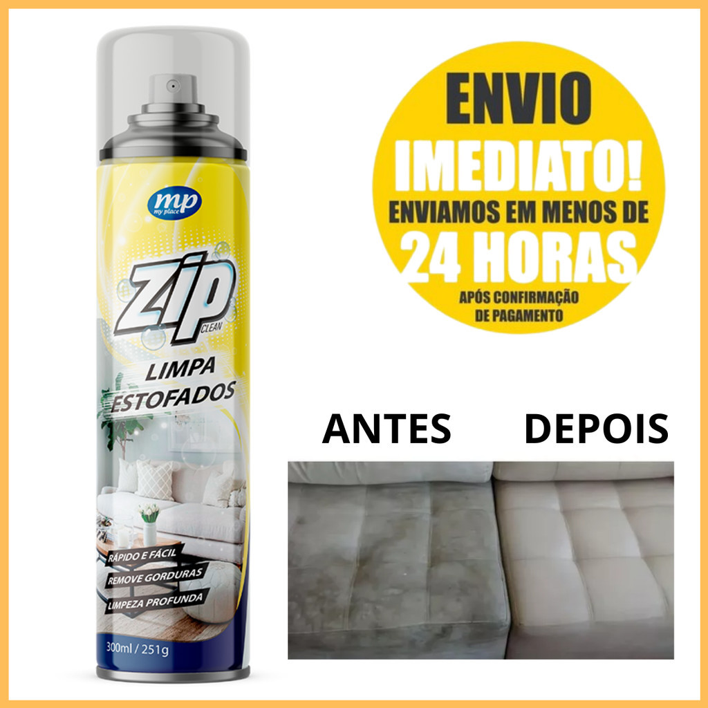 Limpa Estofados Spray Zip 300ml Carro e Sofá