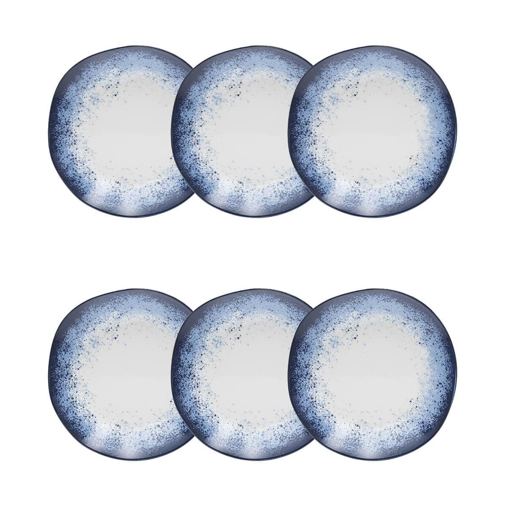 Jogo de 6 Pratos Sobremesa 21,5cm Oxford Ryo Galápagos em Oferta na Shopee