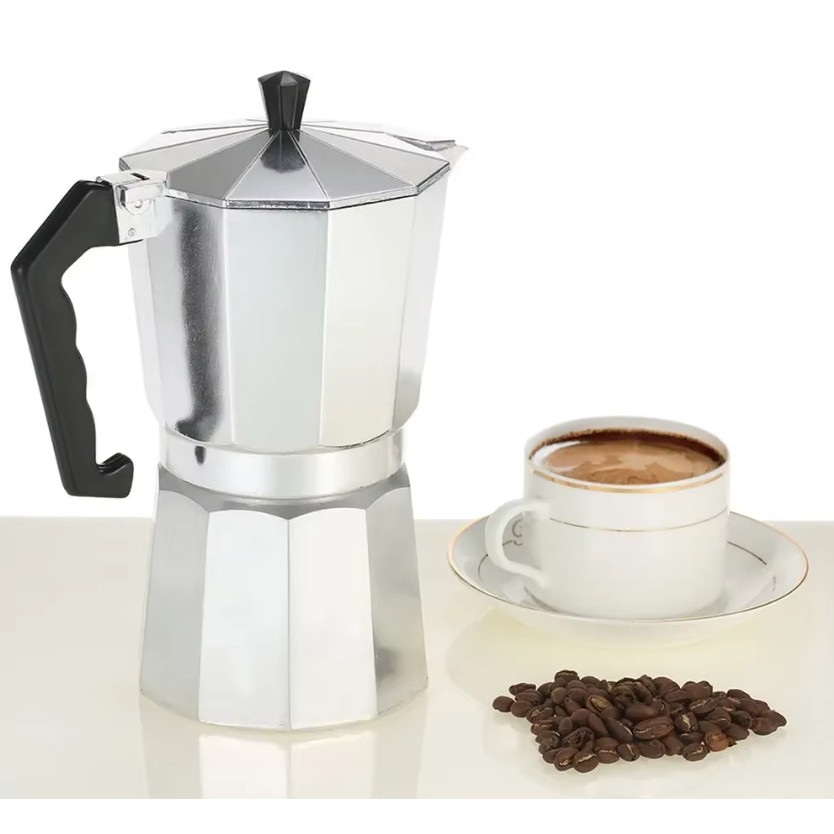 Imagem Cafeteira Italiana Moka Serve 150ml ou 300ml Aço Alumínio Café Expresso Premium Mantém Temperatura