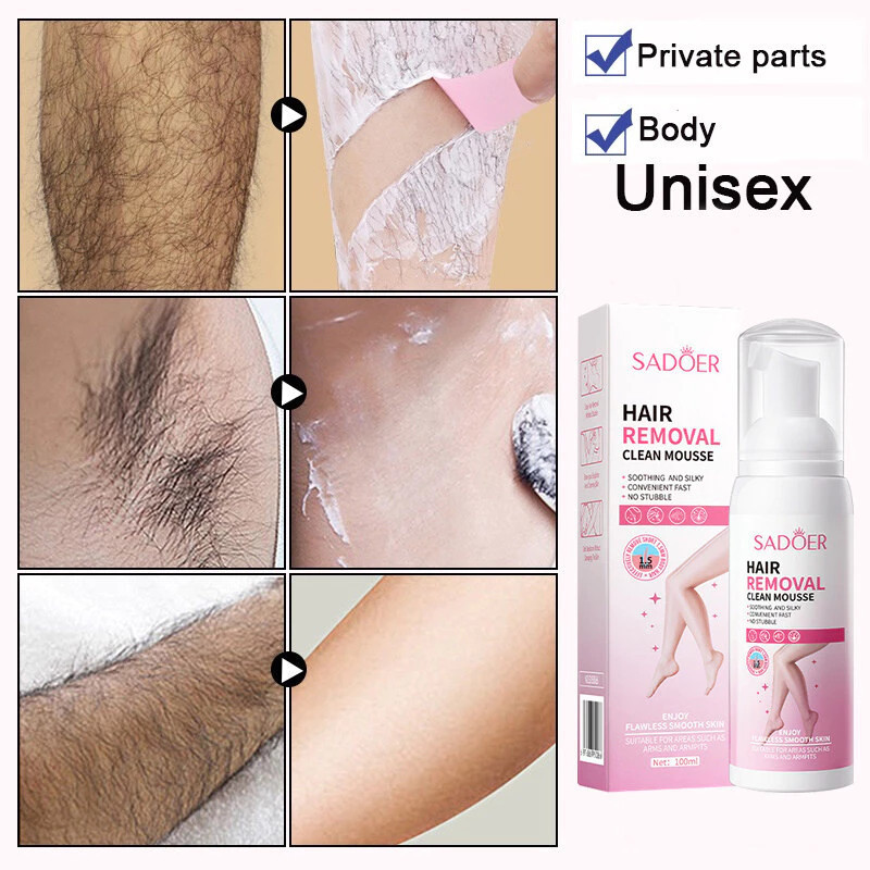 Removedor Permanente de Pelos, Spray para Remoção de Área Íntima, Moles nas Axilas, Creme Depilatório para Homens e Mulh em Oferta na Shopee