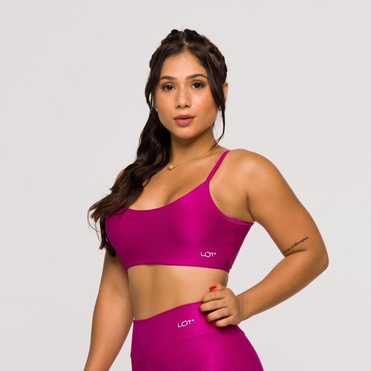 Top Feminino Rosa Fúcsia Fitness Poliamida Academia Costas A em Oferta na Shopee