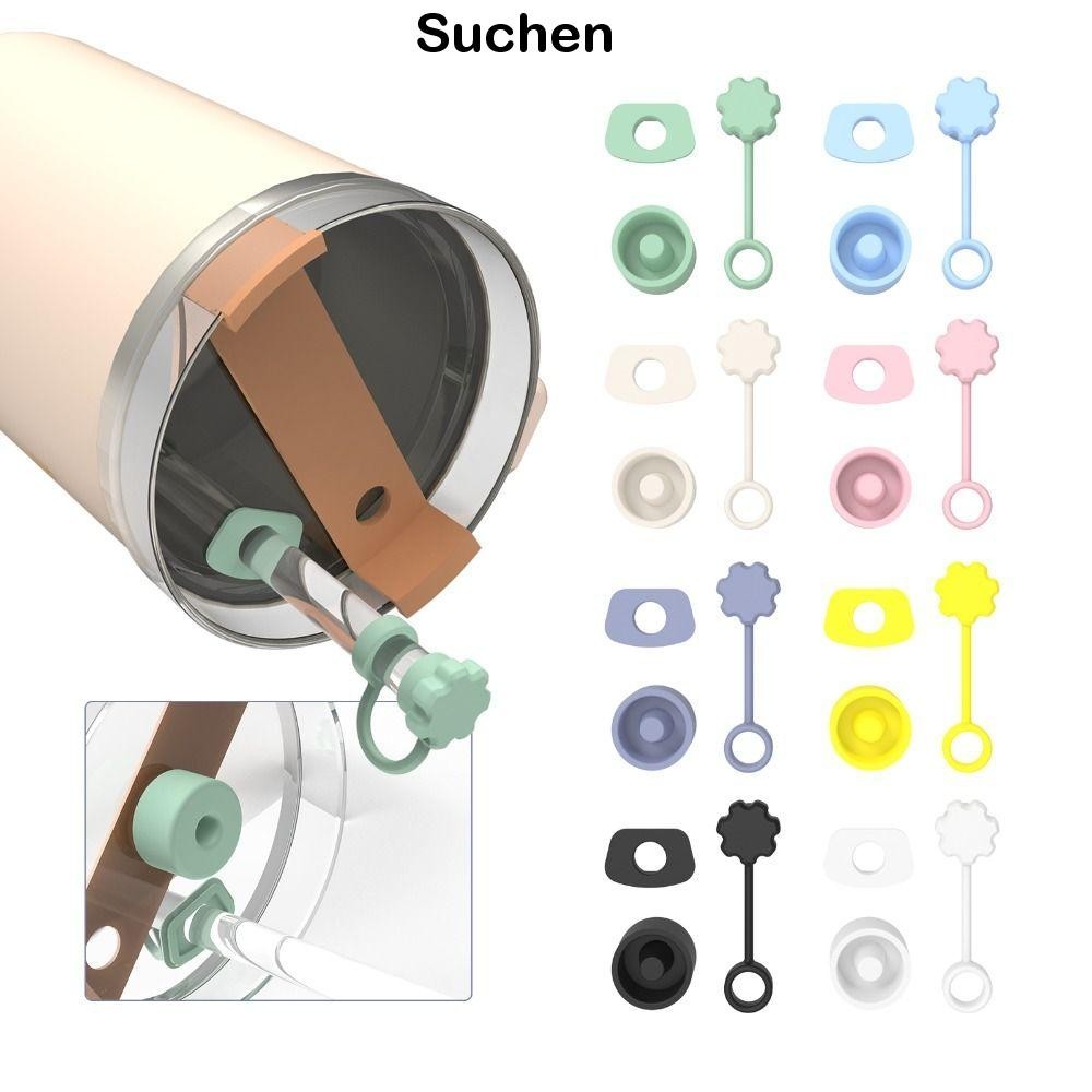 SUCHENBRI 3 Unidades De Tampa De Palha , Conjunto De Rolha À Prova De Derramamento De Copo De Silicone , Para 1.0 2.0 40