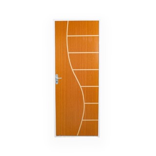 Kit Porta de Madeira Decorada 215x75cm com Batente de Aço 6cm Cantareira MGM Mogno em Oferta na Shopee