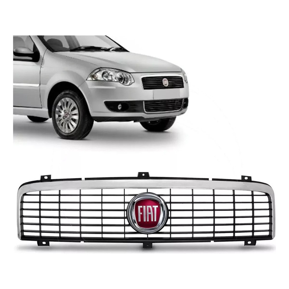 Grade Radiador Palio Siena 07/12 Moldura Cromada C/ Emblema em Oferta na Shopee