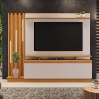 Estante Home para TV até 65 Polegadas 4 Portas Absoluto  Cinamomo/Off White em Oferta na Shopee